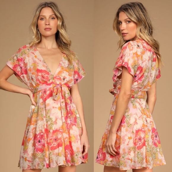 NWT Free People Freddie Tie Waist Mini Dress - Picture 2 of 7